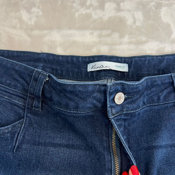 Kancan Jeans Womens 22 Plus Size Mid Rise Dark Wash Skinny Stretch Casual Comfy - Picture 3 of 13